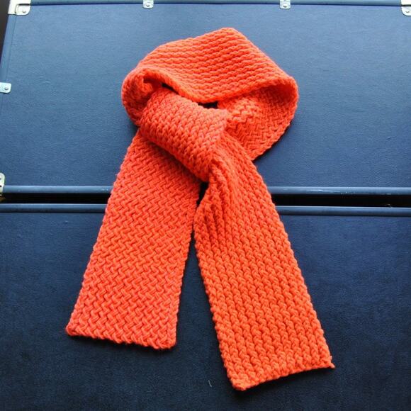 Bright Orange Hand Made Scarf 64"x6" - Picture 1 of 4